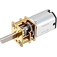 Sourcingmap Micro Speed Reduction Motor DC 12V 1000RPM with Full Metal Gearbox 0.18A Electric Gear Box Motor with 2 Terminals for DIY RC