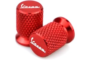 USPANDI CNC-Aluminiumgummireifen-Ventil Air Port Abdeckkappe Motorrad-Zubehör for Piaggio Vespa GTS GTV LX 60 125 250 300 Primavera Sprint (Color : Red)