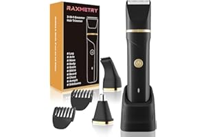 RAXMETRY Afeitadora Corporal Masculina, 3 en 1 Depiladora Corporal Hombre para Barba, Axilas, Pechoy Piernas, Recargable Maquina de Afeitar Hombre, Con Base de Recarga USB, Impermeable IPX7