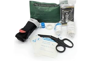 KITGO RUIMI Tourniquet Set, Medical Kit Bleeding Control Kit with Israeli Bandage 4 Inch, Disposable Tourniquet, Emergency Blanket, Trauma Scissors, Automotive, Outdoor, Home (11 Pieces)
