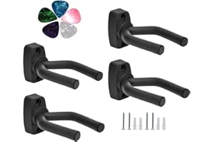 TIOAMY Soporte Pared Guitarra Oporte 4 Piezas Guitar Hanger Hakenhalter Wandhalterung Colgador El¨¦ctrica Acustica