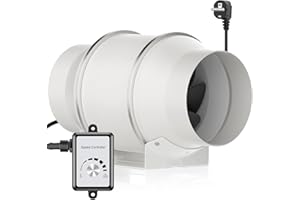 HG Power Ventilateur de Conduit 150mm Contrôleur de Vitesse Variable 647m³/h Extracteur d'air Moteur EC pour l'atelier Hydroponique Ventilation