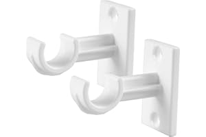 Bestlivings 8er Pack Ersatzträger für Gardinenstangen bis Ø 12 mm in Weiß (L 3,5 cm), Träger für Cafehausstangen, Scheibenstangen
