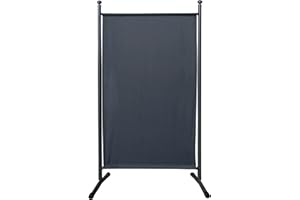 QUICK STAR Paravent 180 x 78 cm Tela Separador de ambientes partición jardín Grande Biombo tabique balcón privacidad Gris