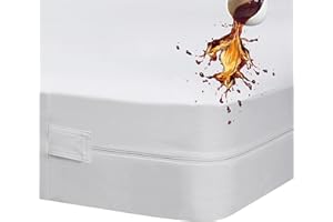 FASCINATDECO wasserdichte Matratzenbezug mit Reißverschluss, Gegen Milben Matratzenschoner, Vollständig geschlossener und Atmungsaktive Matratzenauflage Höhe 30cm (90x200+30cm)