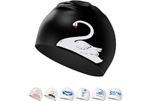 BELIKEFISH Swimming Hat - Silicone Swim Hat for Women Men Adults Teenagers with Long Hair/Short Hair
