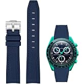 Tapes for HEYOZURY Moonswatch Watch Curved Rubber Strap Compatible with Omega X Swatch 20mm Silicone Watch Strap Men Women Yed