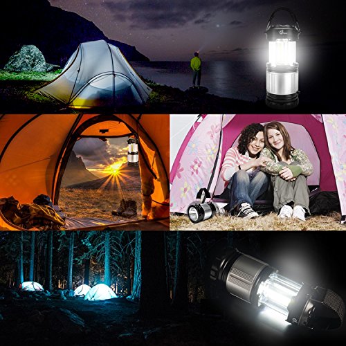 LED Laterne, ODOLAND 2-in-1 Camping Laterne Taschenlampe – neue LED 300lm, wasserdichte Campinglampe Campingleuchte Zeltlampe Notlicht Notfalllampe, tragbar für Camping Outdoor Wandern - 7