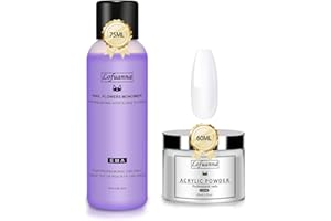 Lofuanna Set di monomeri liquidi in polvere acrilica, monomero liquido professionale in polvere acrilica, adatto per l'estensione delle unghie e nail art fai-da-te per principianti (Imposta 2)