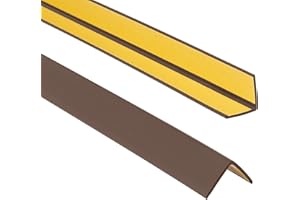 ProfiPVC Cornière PVC 25x25mm, 80cm - Baguette d’angle de protection, profilé d'angle caoutchouc autoadhésif - Protection d'angles et rebords, flexible, facile à installer, Brun