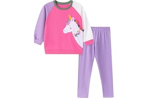 Gumyoss Conjuntos de Sudadera y Leggings para Niñas Conjunto de 2 Piezas Camiseta Manga Larga Algodón 2-8 años