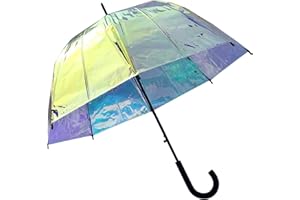 HAPPY RAIN Paraguas con campana automática Shiny – Transparente Multicolor, multicolor, 85 cm, Paraguas de campana