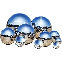 15 Boules De Jardin En Acier Inoxydable Poli Mirror - Diamètre 25-120mm - Décoration Extérieur Éclatante
