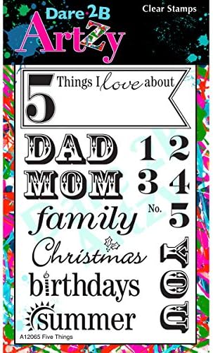 Dare 2B Artzy Stamps, 4-Inch by 6-Inch Sheet, Five Things