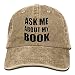 Produktbild Ask Me About My Book Vintage Jeans Baseball Cap For Men And Women