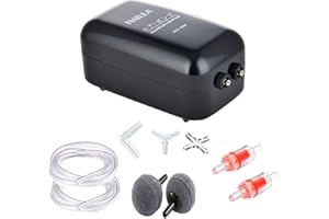LONDAFISH Pompa ad Aria Pompa per Ossigeno Doppia Uscita Impilabile Controllo del Flusso Regolabile Silenzioso Volume d'Aria Alto per Pesce Serbatoio Tartaruga Potenza 5W, 5L / min