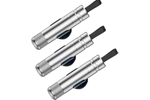 TUNTUM Safehammer - Safe Hammer Glass Breaker, Safe Hammer and Seat Belt Cutter with Mount, 2-in-1 Emergency Escape Tool for Rescue, Disaster, Escape (Silver,3pcs)