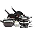 TEFAL Cookware Set | G6 Resist Intense 12 Pcs Cooking Set | Non-Stick |Burgundy | Aluminium | 2 Years Warranty | D5229383