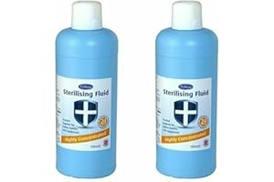 Dr Johnson's Highly Concentrated Sterilising Fluid - 1 Liter (Pack of 2) - Ensuring Hygiene with Baby Bottle Cleaner - Cold Water Steriliser for Ultimate Cleanliness