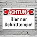 Produktbild Schild Achtung Schritttempo Tempolimit Hinweisschild 3 mm Alu-Verbund 600 x 400 mm
