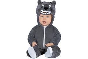 FIESTAS GUIRCA | Costume di Lupo Bebè - Cappuccio, Coda e Tutù - Costumi di Animali per Giornata Mondiale del Libro, Halloween, Carnevale e Feste in Maschera - Ideale per Bebè Unisex - Grigio