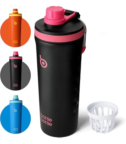 TOOFEEL Bouteille shaker isotherme de 591 ml en acier inoxydable pour boissons protéinées, reste