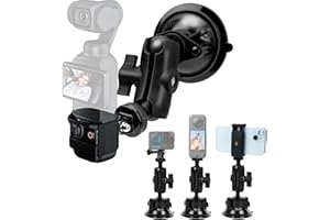 MOBUMEIA Soporte de Ventosa Compatible con dji OSMO Pocket 3, Accesorios Actualizados Pocket3 Hero 13/12/11/10/9 para Insta360 Ace Pro 2/X4/X3/X2 Action Cámara Accesorios con Adaptador de Expansión