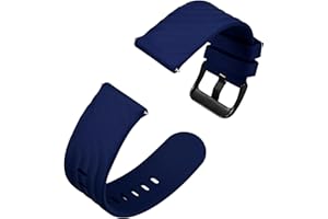 Anbeer Cinturini per Orologi in Silicone 18mm 20mm 22mm, Cinturini di Ricambio a Sgancio Rapido per Uomo Donna, Extra Lungo