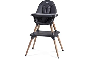 Silver Cross - Eat&Play 4-in-1 Highchair - Convertible Baby Chair - Highchair, Booster seat, Toddler Chair & Table All in 1-6 Months to 5 Years - Graphite