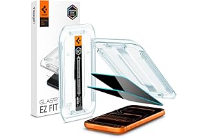 Spigen Glas.tR EZ Fit Skärmskydd kompatibel med iPhone 17 Pro Max, iPhone 16 Pro Max, 2 Stycken, med Sjabloon voor Installati