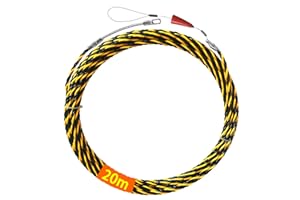 Akuoly Tire fil électriques 20M 6,0mm Diamètre Kit rétractable d’installation pour Cable et rallonge en acier spiralé flexible