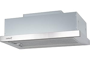CATA Campana extractora de Cocina TFH 6630X 6 niveles de Extracción Panel de Control Tactil Temporizador de Desconexión Automática e Indicador de Limpieza de Filtros Ancho 60 cm Color Inox