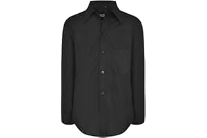 AEL Boys Shirt Formal Plain Long Sleeved Wedding Suit Smart Party Age Size 1-15 Years