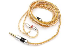Linsoul Tripowin Zonie IEM Cavo, 16 Core Placcato Argento Cordoni Aggiornati, 1.25m SPC in Ear Monitor Cavi per 7hz Zero:2 Orchestra Lite Cadenza Hype4 Supermix4(2pin 0.78mm, 3.5mm)(Oro)