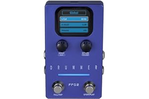 Luocute Drum Machine Guitar Effect Pedal, 121 Drum Grooves 11 Stile Rhythmus, Anpassbare Slots Rhythmische Gitarren -Effekt -Pedal, Geeignet für Live, Studio, Performance (EU-Stecker)