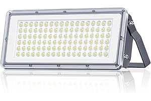 VRTOGTHE Focos LED Exterior 100W - 10000LM Foco Exterior LED con Accionamiento Termostático y Impermeable IP67, 7000K Blanco Frío Proyector LED Exterior para Jardín, Garaje, Taller, Campo Deportivo