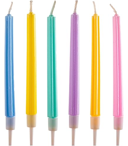 Folat B.V.- Folat Velas Plateado-10 Cm-24 Piezas Adornos Para