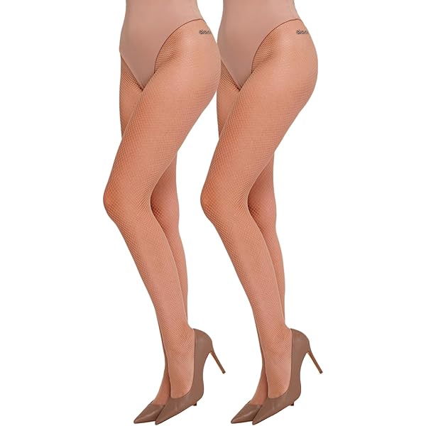 Confezione 4 Collant Donna Vita Alta, Rete Trasparente, Calze Coscia, Multicolor Nero