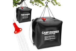 ASANMU Douche Camping Solaire, Sac de Douche Solaire 40L Chauffé à L'énergie Solaire Portatif Extérieur pour Douche avec Flexible Amovible Tête de Douche Chauffage Solaire Sac pour Randonnée Pêche