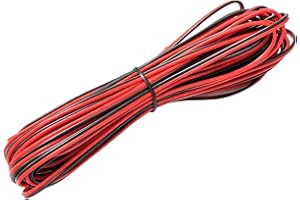 10 meter 22 AWG eltråd röd svart 2-ledare förlängningskabel för LED-remsa lampor ett gränssnitt koppartråd tvillinglits flexi