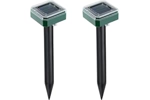 Flintronic 2 Stück Solar Maulwurfabwehr, Ultrasonic Solar Maulwurfschreck, Wasserdicht Solar Maulwurfbekämpfung, Mole Repellent mit IP65, Wühlmausschreck Maulwurf Vertreiber für Den Garten