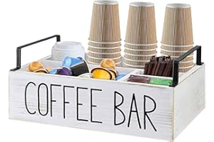 Walopola Estación de café de Escritorio - Exquisita Caja de Almacenamiento de Escritorio para Organizador de Café,Accesorios Flexibles para estación de café Blanco, Barra de café, Organizador