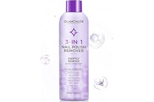 Glamonade Acetone Ultra-Powerful Nail Polish Remover: Professional Soak off Gel Nail Polish Remover Enriched with Natural Grape Seed Oil Acrylic Nail Glue Dip Powder for Home Salon 8 Fl Oz
