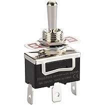 Interruttore A Levetta Metallico C523A DPDT - ON/OFF/ON, 15A 250VAC, Impermeabile