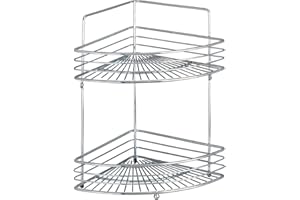 ‎WENKO Wenko Regał narożny Milano z 2 półkami, chromowany, 22 x 31,5 x 37 cm