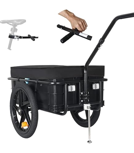 Duramaxx Big-Mike - fietskar, vrachtkar, handkar, met hoge dissel, transportbox met 70 liter inhoud, max. 40 kg, kogelkoppeling voor fietsen met 26 ''