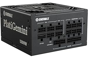 ENERMAX PlatiGemini ATX 3.1 & ATX12VO 1200W 80PLUS Platinum alimentazione ibrida (completamente modulare, 12V-2x6, 60% semi-fanless) incl. GPU WireView; EGN1200P