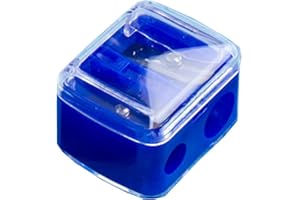 ADSPOW Taille Crayon Maquillage,Taille-Crayon Double Trou,2 Trous Maquillage Double Crayon Sharpeners,Taille-Crayon Maquillage Des Yeux,Pour eye-liner,Crayon à sourcils,Crayon à lèvres,Bleu