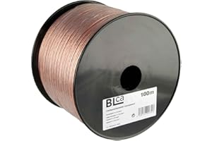 DCSK BLca 100m - 2 x 2.5mm² - Câble Audio pour Enceintes - Câble HP haut-parleur en CCA Cuivre pour HiFi et Hi-Fi Embarquée 2 5mm2