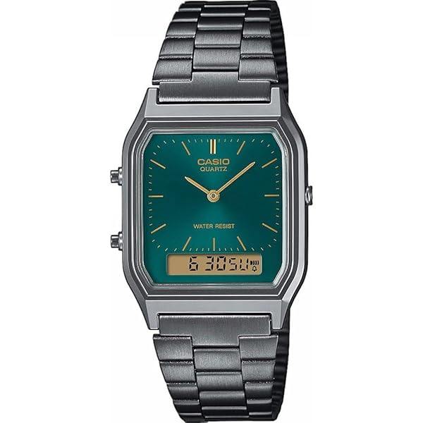 Casio Montre Quartz Femme 32.00mm avec Cadran Vert analogique